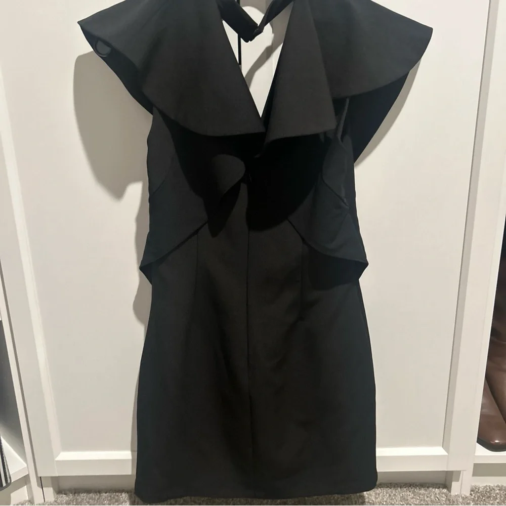 Endless Rose black ruffle mini Choker dress. Size Small Anthropologie - Picture 6 of 8